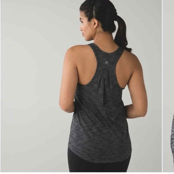 lululemon Salute the Sun Singlet II Heathered Black size 4 - Picture 1 of 8